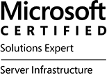 Microsoft Certified Solutions Expert Black and White Logo.